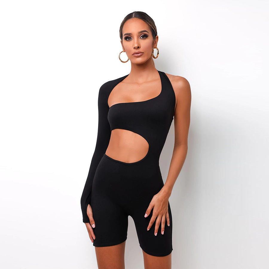 Long-sleeved Sexy Cutout Sports Jumpsuit #aclosy