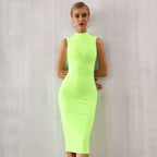 Sleeveless slim midi dress aclosy
