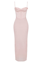 Ivory Corset Maxi Dress-Black aclosy