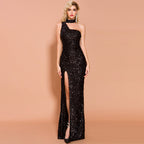 Alyia Split sequined banquet dress aclosy