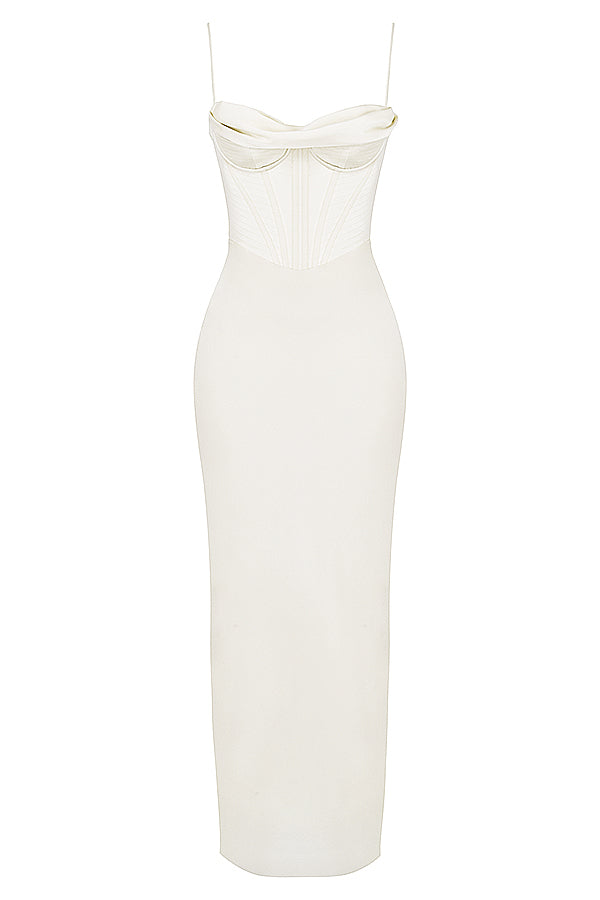 Ivory Corset Maxi Dress aclosy