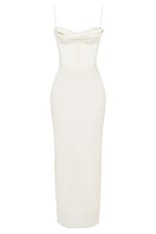 Ivory Corset Maxi Dress-Black aclosy