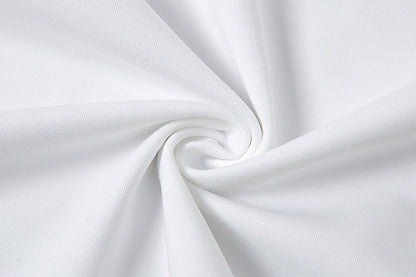 Bandage Hollow Tulle Stitching Cocktail Skirt Dress-White aclosy