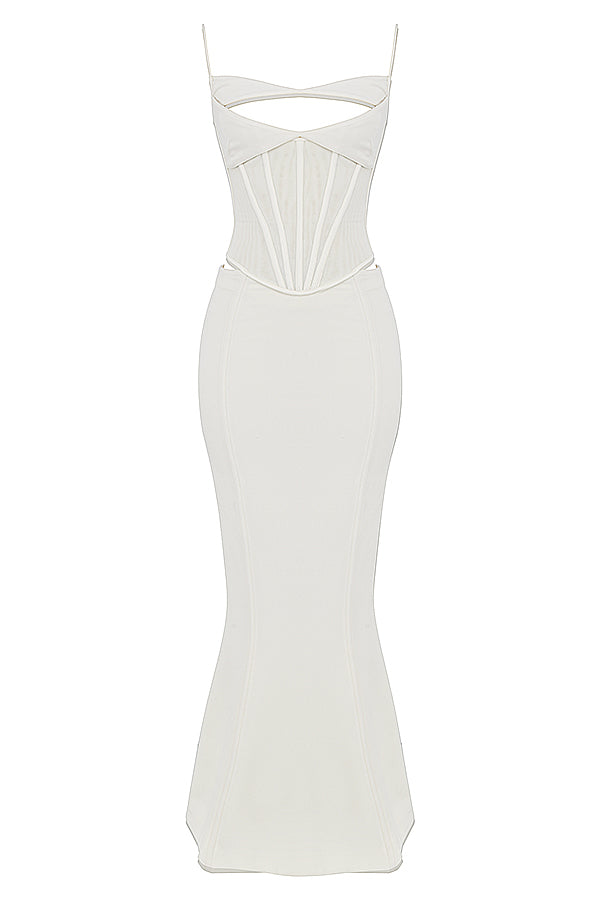 Zenob Ivory Corset Maxi Dress aclosy