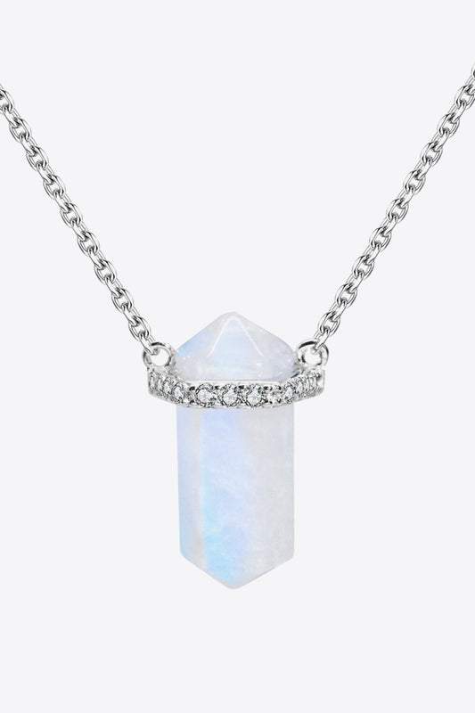Natural Moonstone Chain-Link Necklace Trendsi