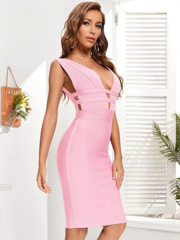 Lemily Cutout Bandage Dress aclosy