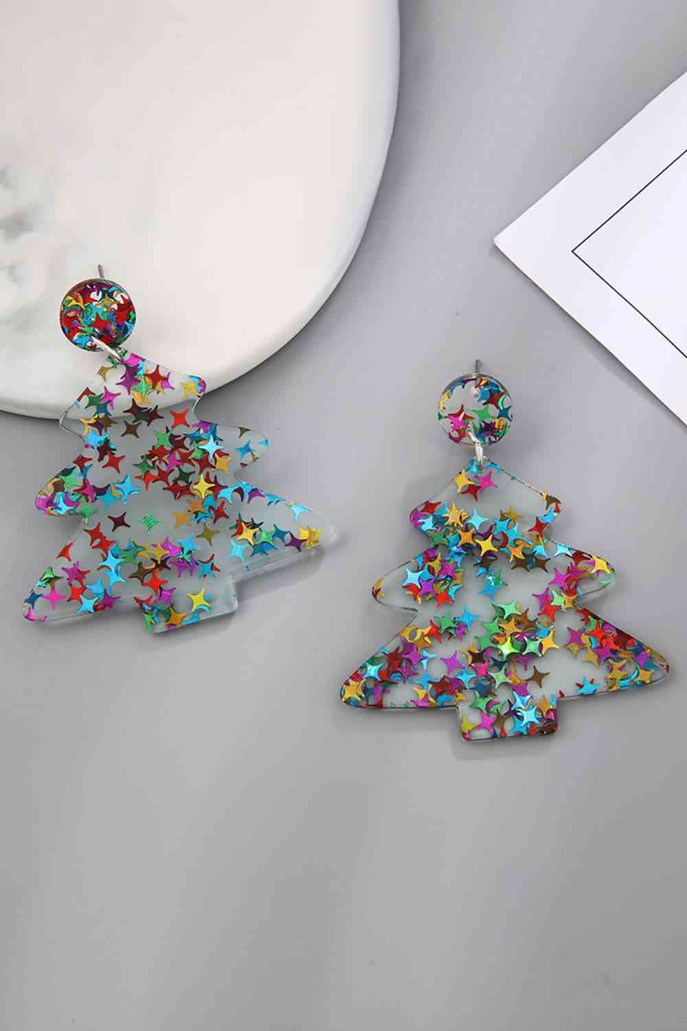 Christmas Tree Acrylic Earrings Trendsi