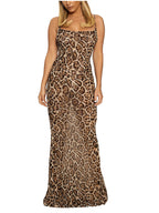 Leopard print camisole dress aclosy
