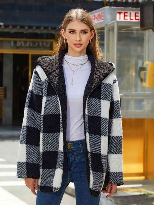 Two-Side Wear Hooded Coat Trendsi