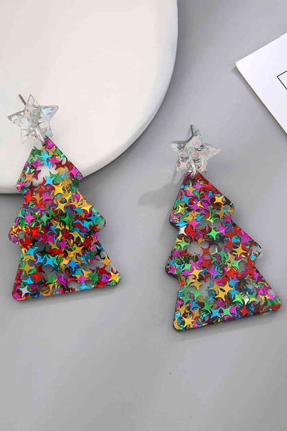 Christmas Tree Acrylic Earrings Trendsi