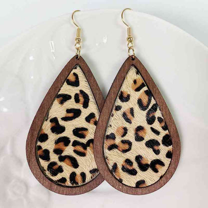 Teardrop Shape Wooden Dangle Earrings Trendsi