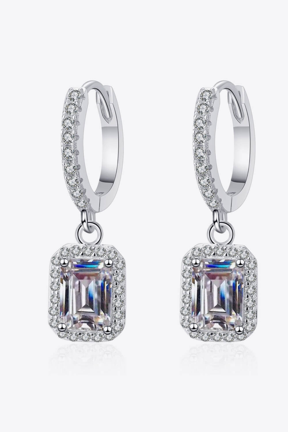 Moissanite 925 Sterling Silver Drop Earrings Trendsi