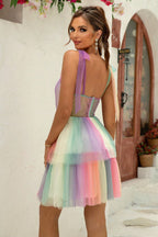 Gradient Tie-Shoulder Layered Dress Trendsi