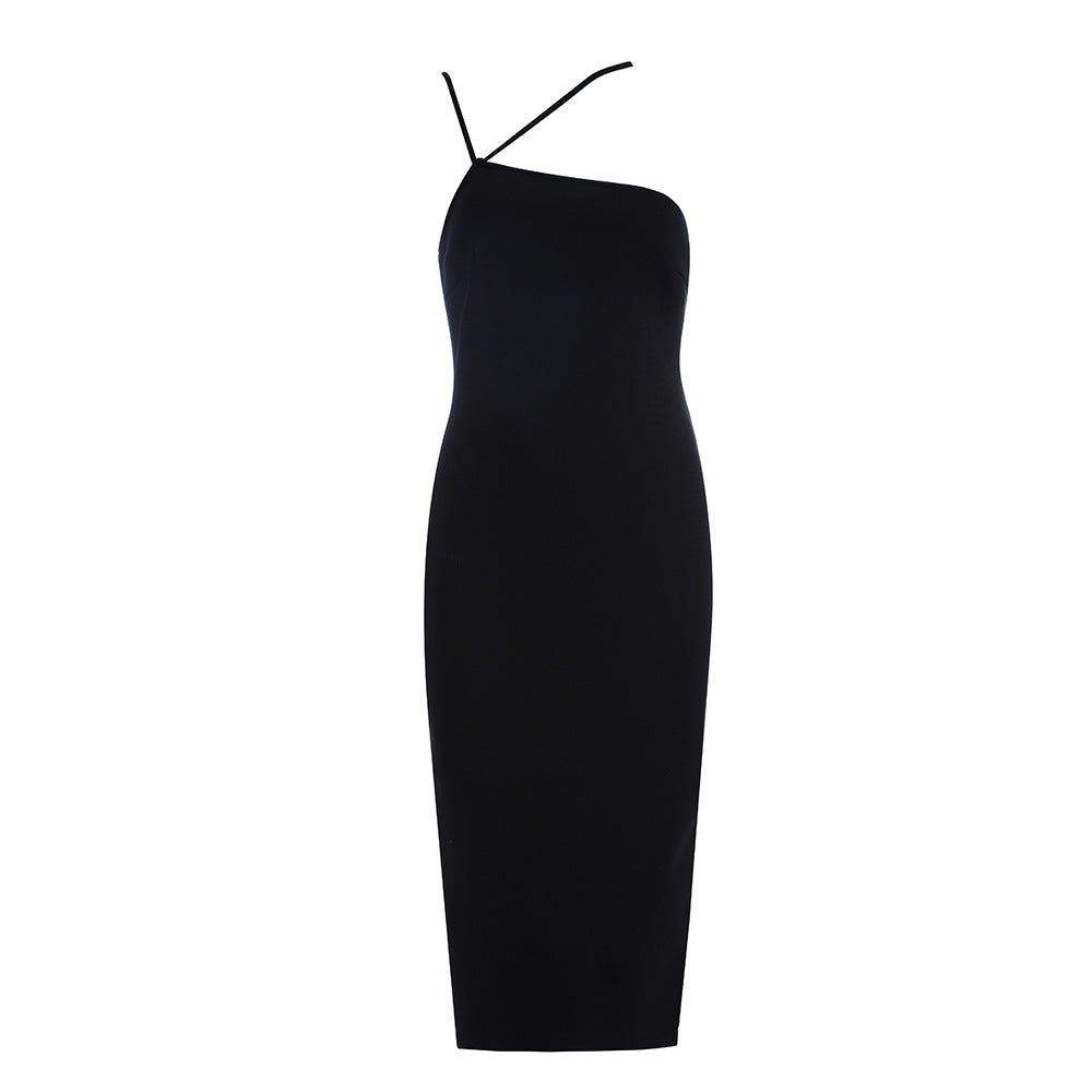 Elegant Black Bandage Dress aclosy