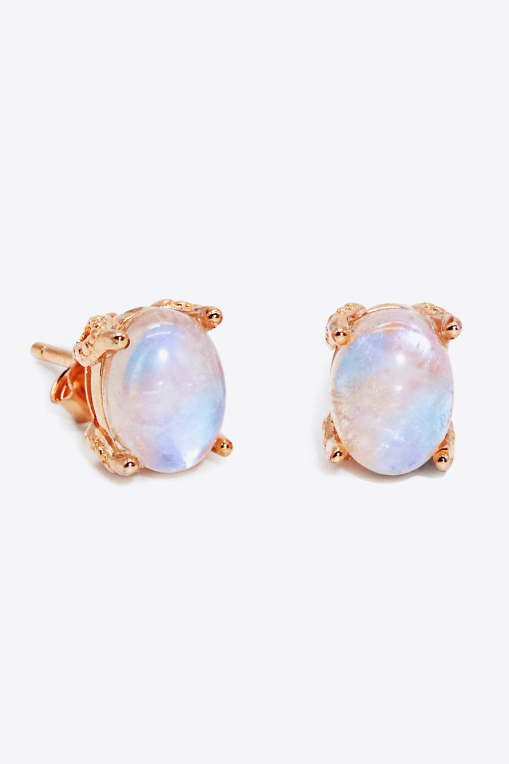 Natural Moonstone 4-Prong Stud Earrings Trendsi