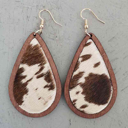 Teardrop Shape Wooden Dangle Earrings Trendsi