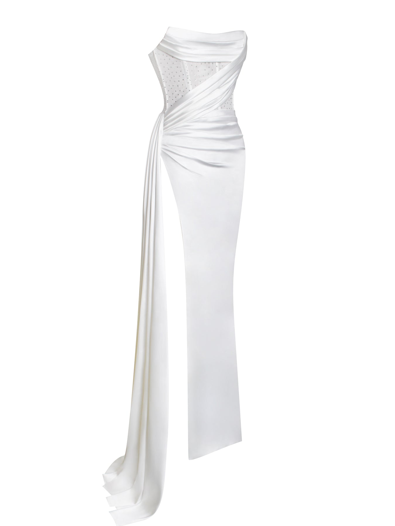Long Evening Dress With Bra And Diamond Ironing Aclosy