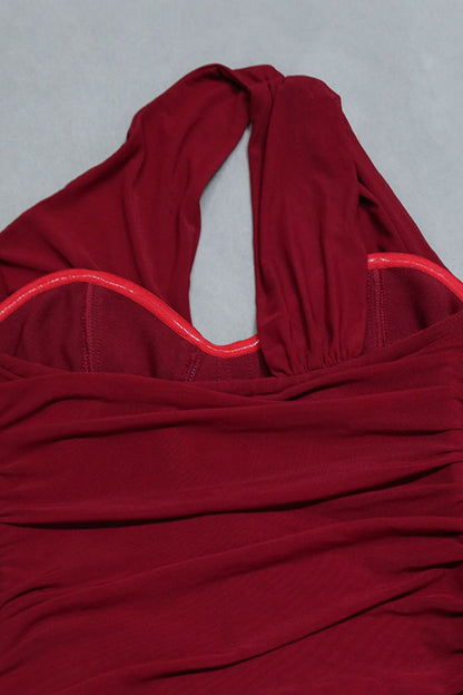 Cutout One-Shoulder Midi Bandage Dress Trendsi