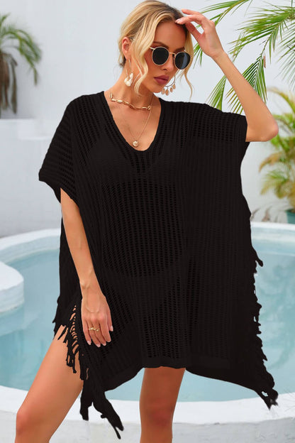 Fringe Trim Openwork Cover Up Trendsi