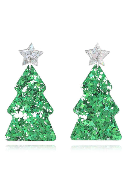 Christmas Tree Acrylic Earrings Trendsi