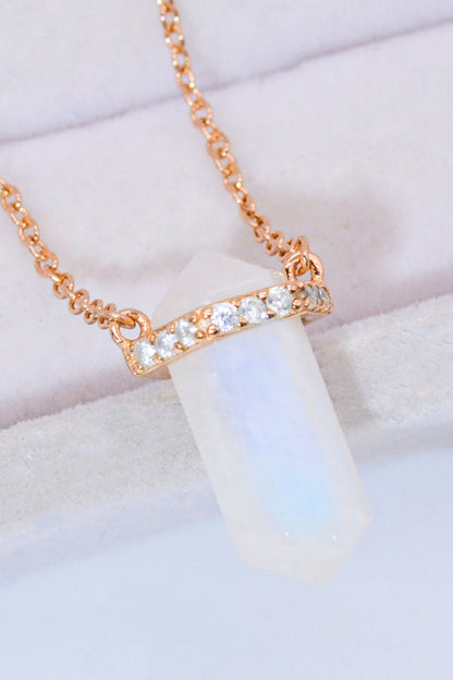 Natural Moonstone Chain-Link Necklace Trendsi