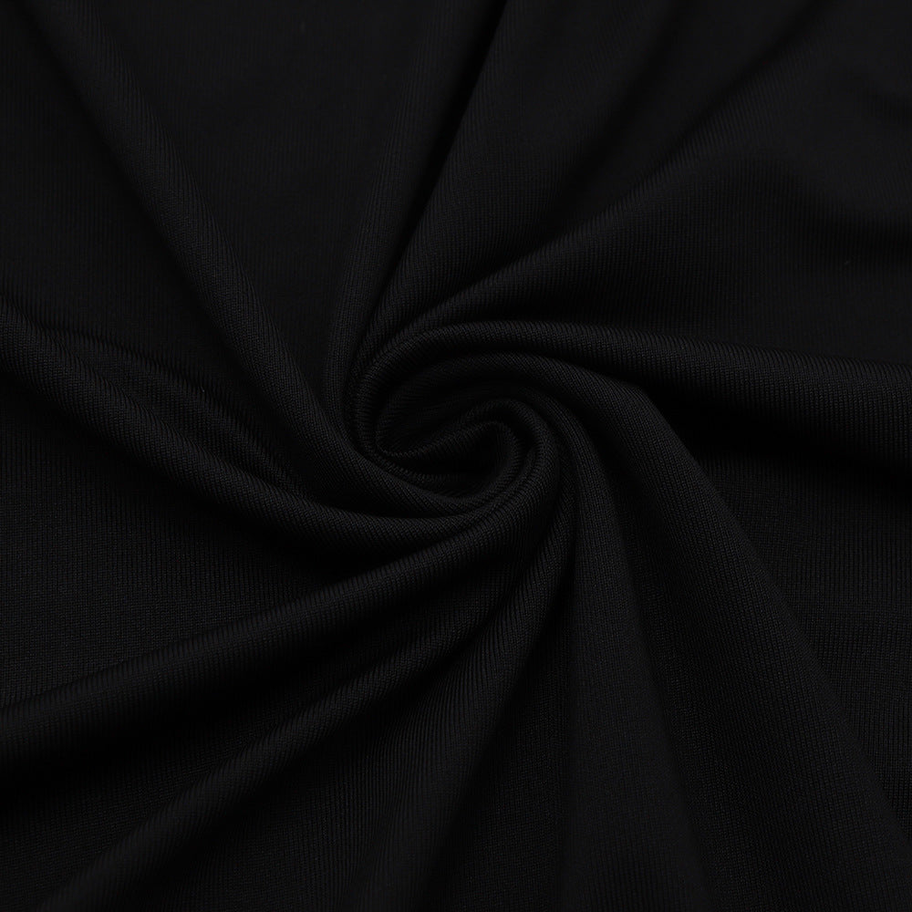 Slanted Shoulder Pleated Hepburn Black Dress aclosy