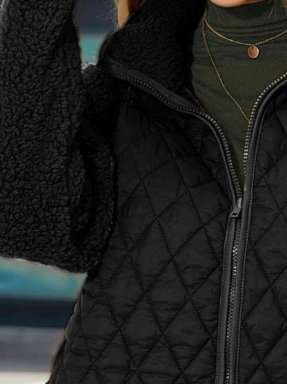 Zip-Up Raglan Sleeve Jacket Trendsi