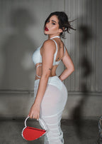 Kaira Cutout Mesh Midi Bandage Dress aclosy