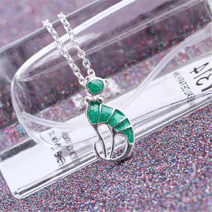 Epoxy cat necklace pendant fashion jewelry Aclosy