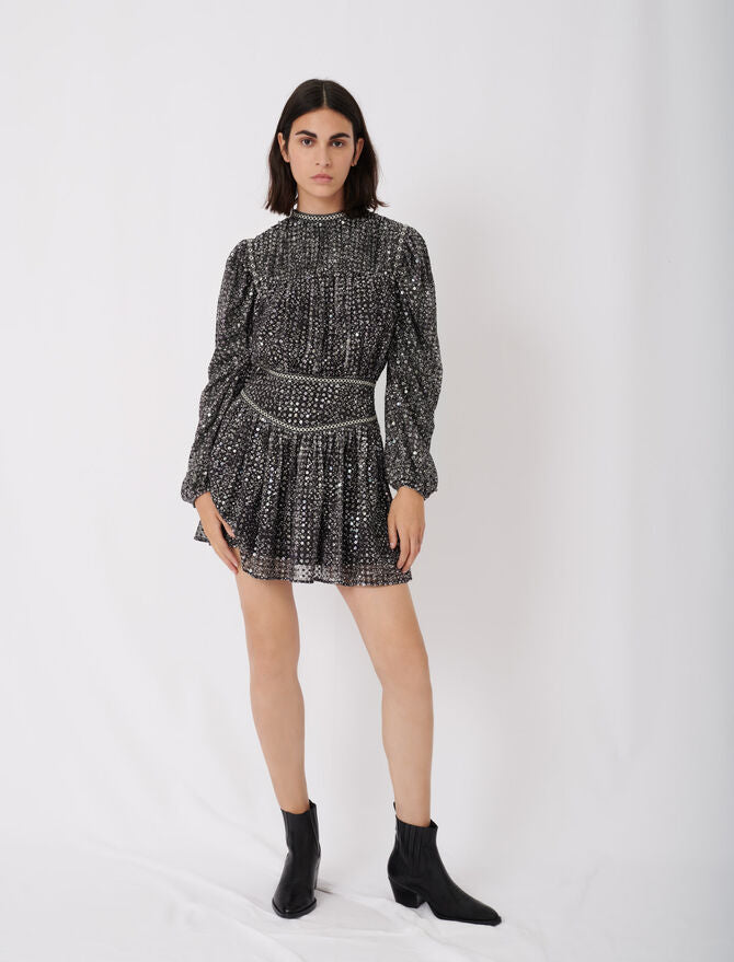 Sequin Long Sleeve Dress New In