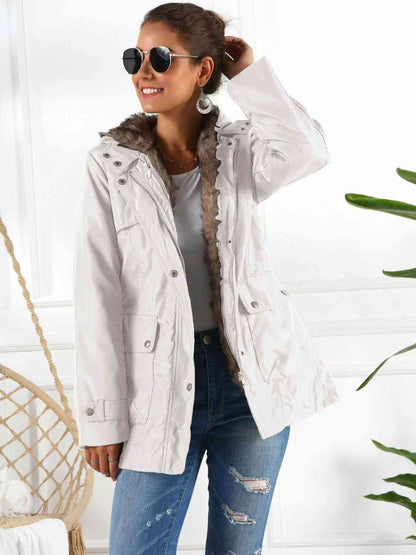 Full Size Hooded Jacket with Detachable Liner (Three-Way Wear) Trendsi