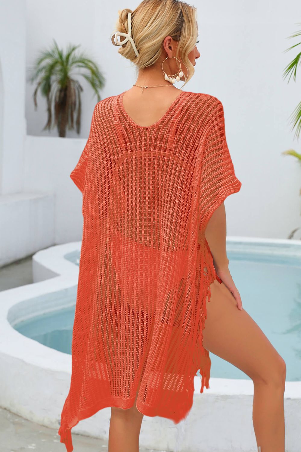 Fringe Trim Openwork Cover Up Trendsi