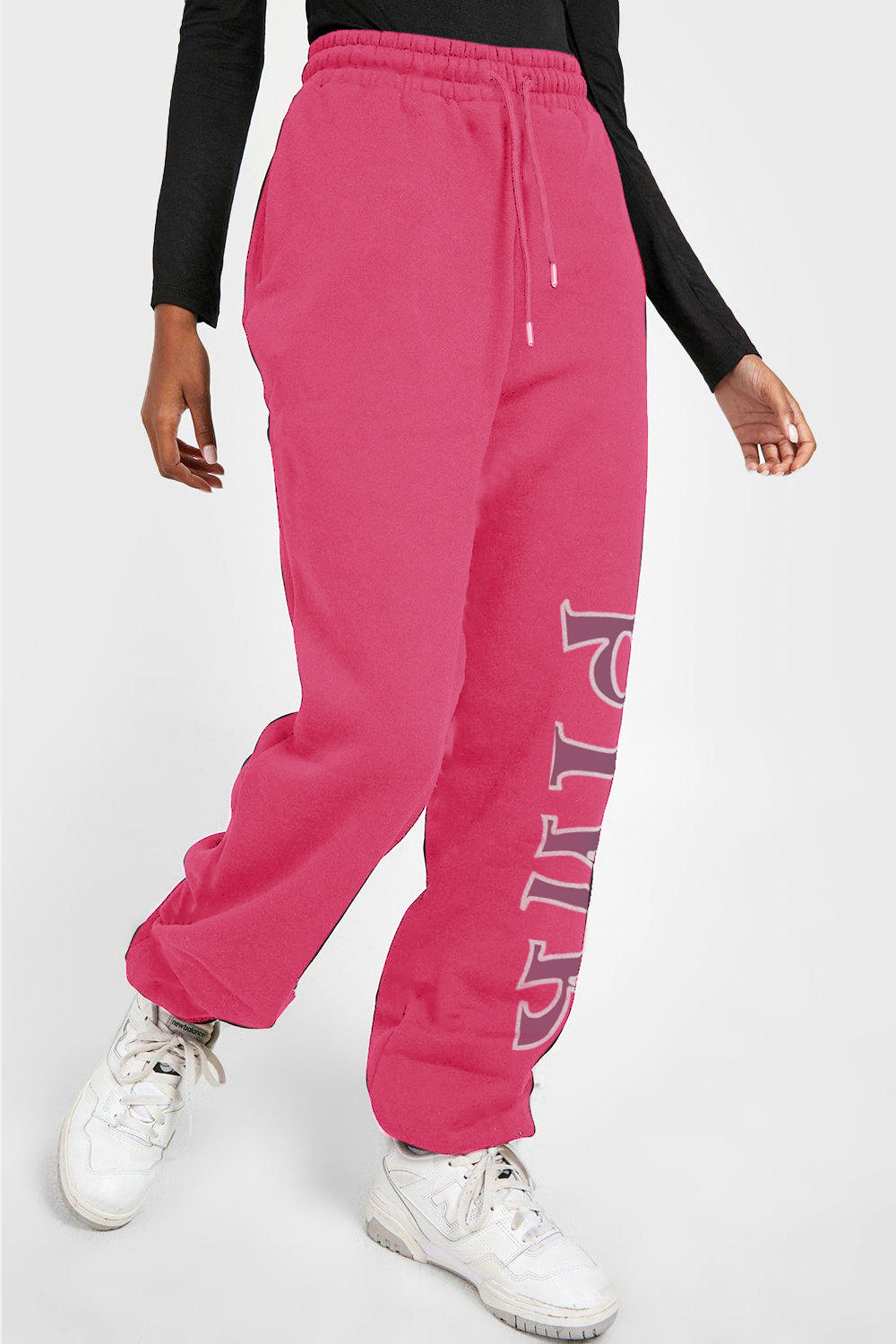 Simply Love Full Size PINK Graphic Sweatpants Trendsi