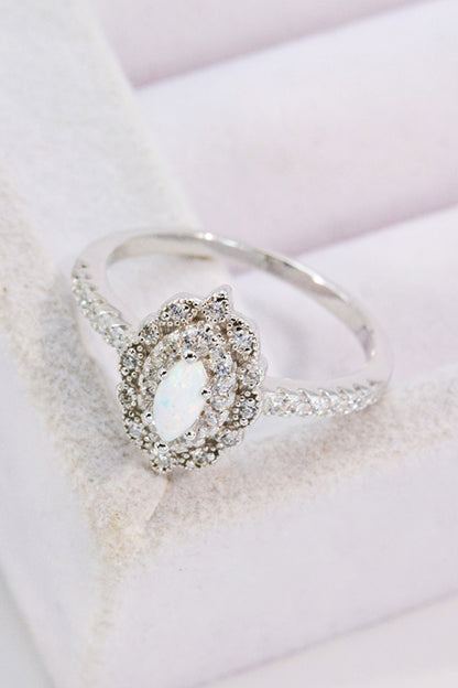 Modern Love Story Opal and Zircon Ring Trendsi