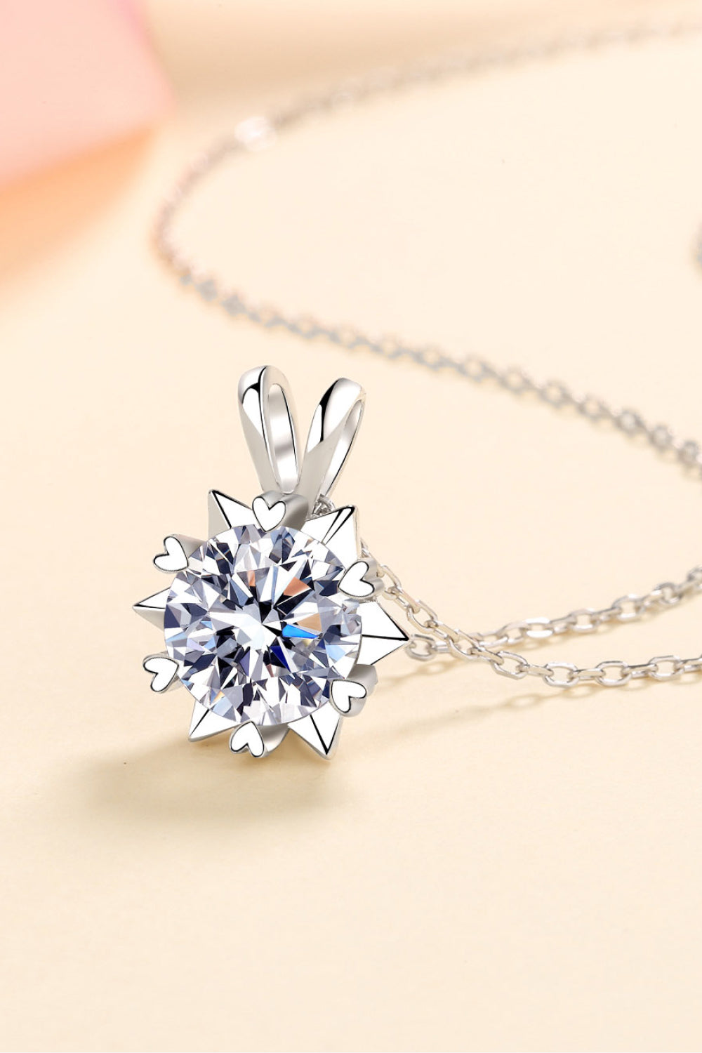 Learning To Love 925 Sterling Silver Moissanite Pendant Necklace Trendsi