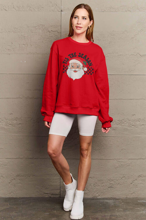 Simply Love Full Size Santa Graphic Long Sleeve Sweatshirt Trendsi