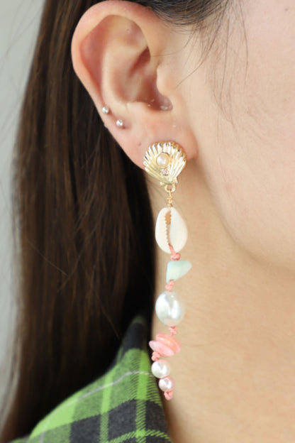 Synthetic Pearl Shell Drop Earrings Trendsi