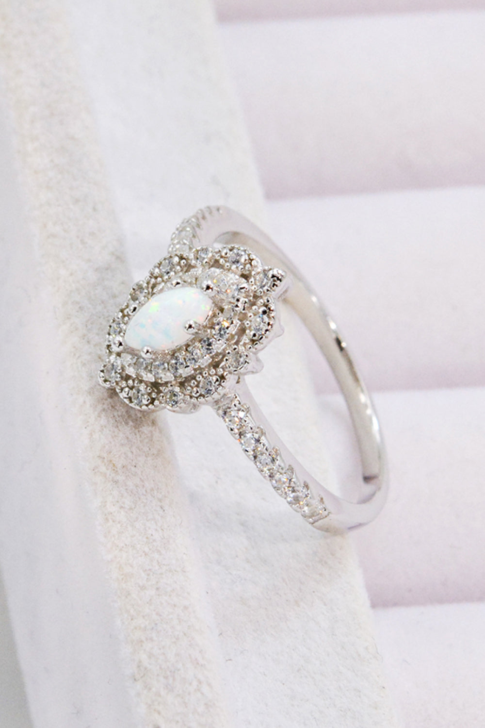 Modern Love Story Opal and Zircon Ring Trendsi