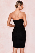 CHIC ELEGANT CORSET MINI DRESS-BLACK ACLOSY