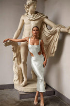 Kit Metallic Midi Bandage Dress aclosy