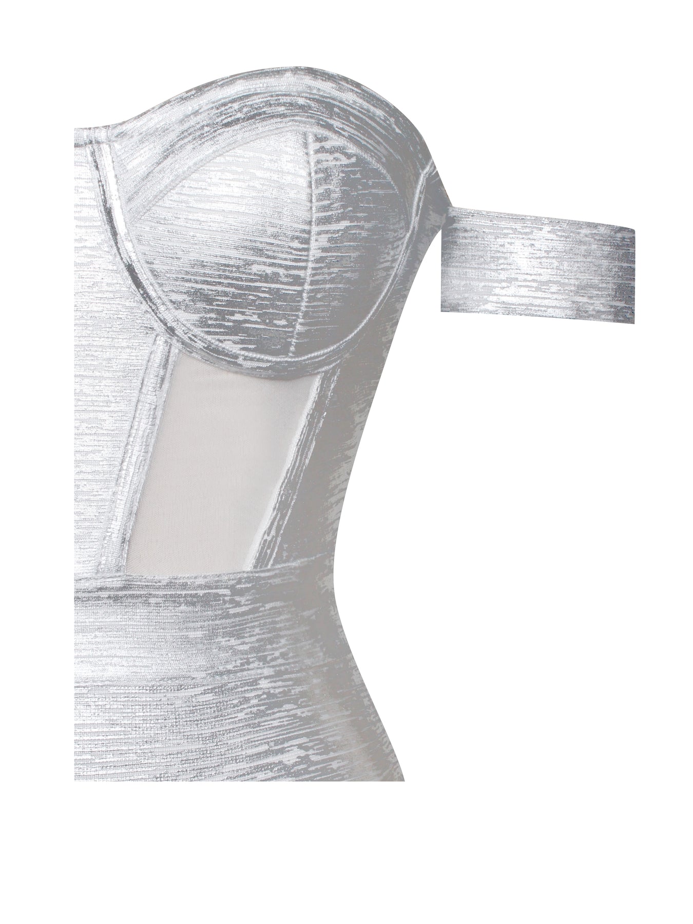 Alyia Bandage Off Shoulder Cory Dress-Silver Aclosy+