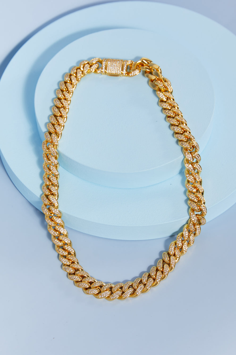 Cubic Zirconia Curb Chain Necklace Trendsi