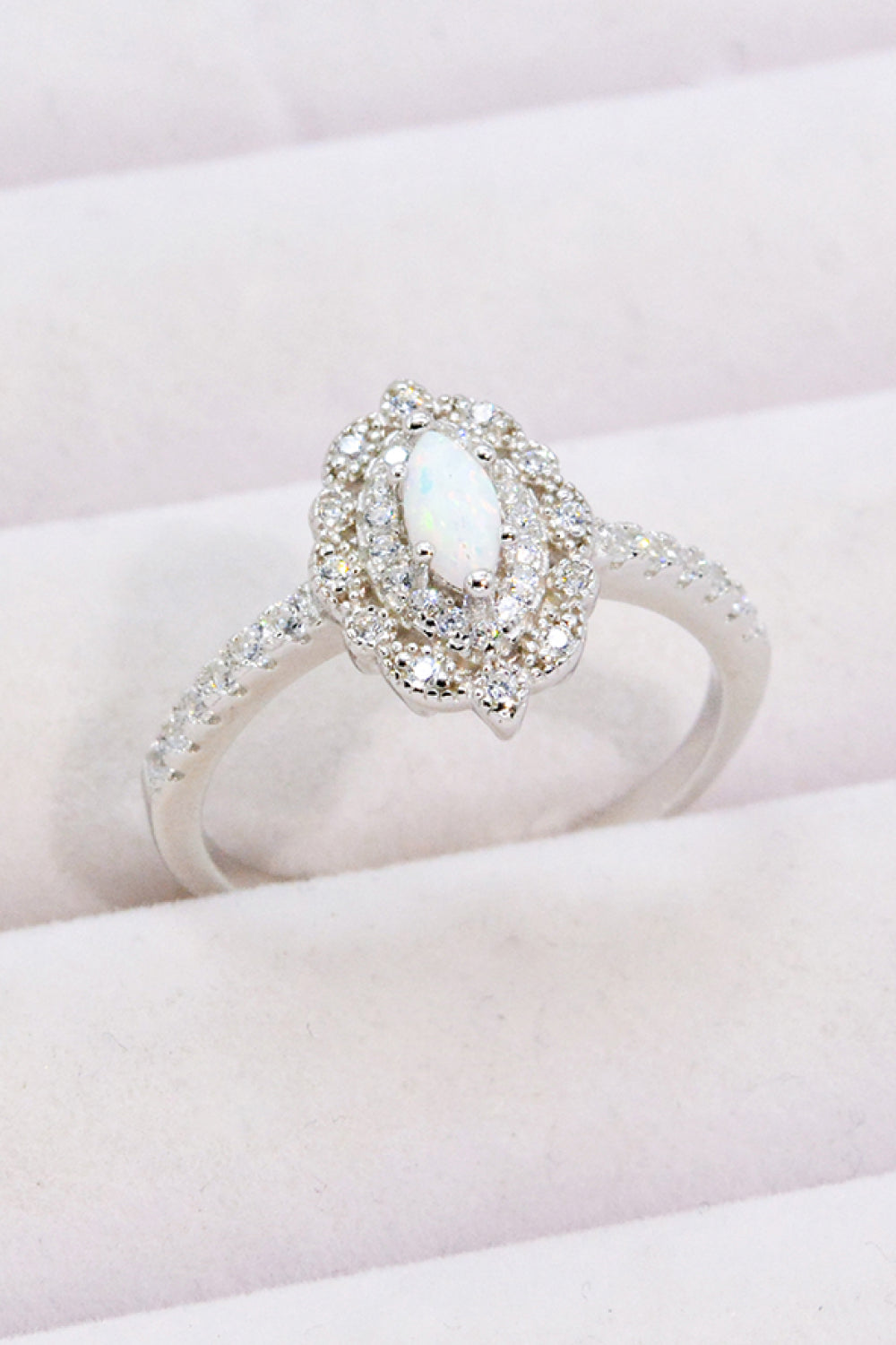 Modern Love Story Opal and Zircon Ring Trendsi