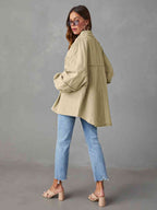Dropped Shoulder Raw Hem Jacket Trendsi