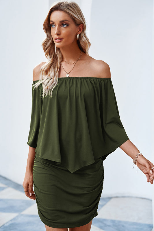 Full Size Off-Shoulder Layered Dress Trendsi