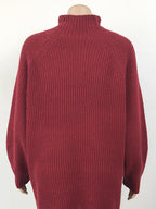 Mock Neck Dropped Shoulder Sweater Dress Trendsi