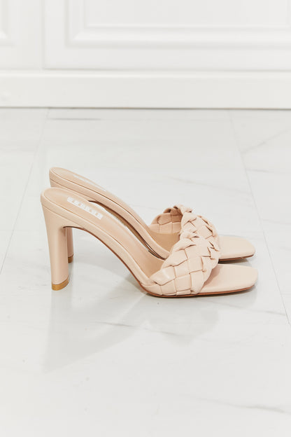 MMShoes Top of the World Braided Block Heel Sandals in Beige Trendsi