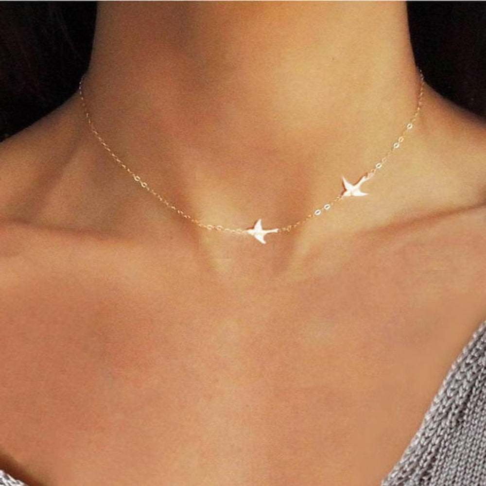 Metal Peace Dove Short Women's Clavicle Necklace New In
