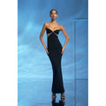 Celebria Black Metallic Cutout Dress aclosy
