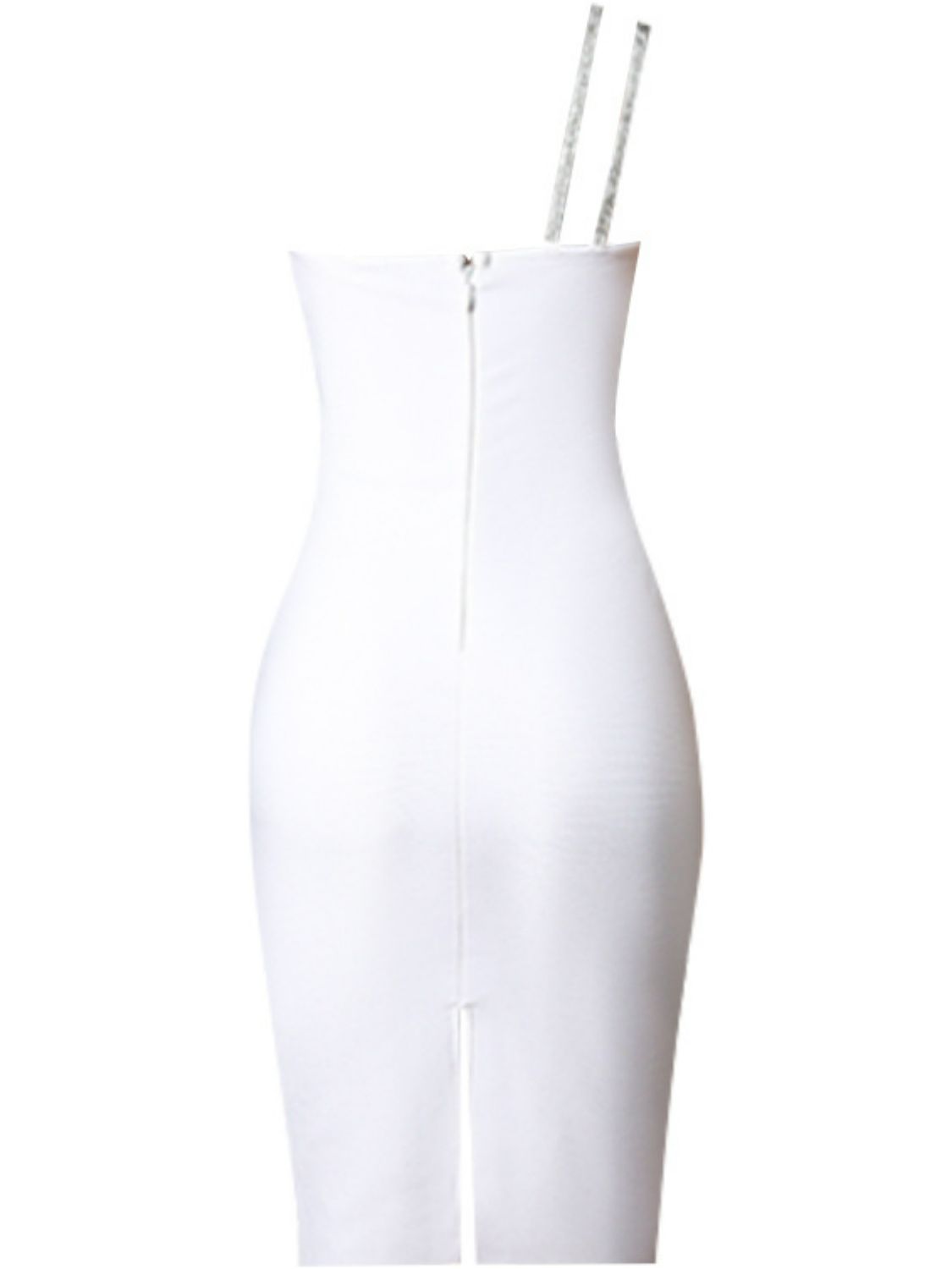 Rhinestone One-Shoulder Cutout Slit Bandage Dress Trendsi